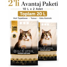 Likya Cat Litter Premium Bentonit Kedi Kumu 10 L x 2 Adet - Toplam 20 L Tozsuz Hızlı Topaklanan Koku Kontrollü