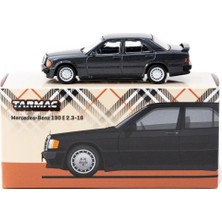 Tarmac Works 1:64 Mercedes-Benz 190 E 2.3-16 Blue Black Metallic GLOBAL64 T64G-047-BK Model Araba