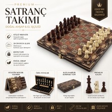 Elifeshop Lüks Mozaik Desenli Ahşap Manyetik Satranç Takımı 29CM Katlanabilir Özel Yuvalı Premium Satranç Seti