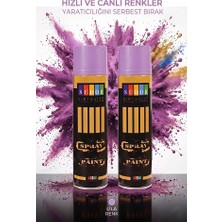 ArtMaster Lila Sprey Boya 200 ml 2 Adet Südor Hızlı Kuruyan Renkli Profesyonel Canlı Renk Ahşap Plastik Demir Metal Porselen Cam