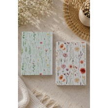 giftkonsept Botanical Art Minimal Çiçek Desenli Ikili Çizgisiz Defter Seti