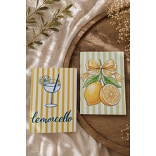 giftkonsept Limon Temalı Mediterranean Summer Tasarımlı Ikili Çizgisiz Defter Seti