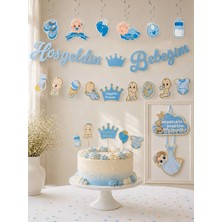 Parti Adresi Hoşgeldin Bebeğim Parti Seti Erkek Bebek Baby Shower Parti Süsleri