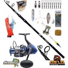 Okuma Safina Sw-X SNW-8000A Oslo Carp-X 360CM 3,5lbs Profesyonel Surf Sazan Kıyı Olta Takımı Seti