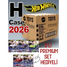 Hot Wheels 2026 H Case 72'li Açılmamış Tek Bant Kapalı Koli Set-5 (5'li Premium Hediyeli)