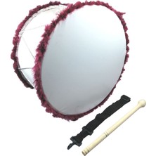Karakız Kına Davulu Kırmızı Ledli (Pilsiz) Bordo Tüylü 50 Cm