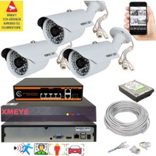 Bises 3 Lü Yapay Zeka Destekli 5 Mp 1940P Görüntü Poe Bağlantılı 48 Ir LED Gece Görüş Ip Kamera Seti 748POE