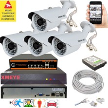Bises 4 Lü Yapay Zeka Destekli 5 Mp 1940P Görüntü Poe Bağlantılı 48 Ir LED Gece Görüş Ip Kamera Seti 748POE