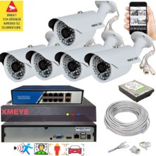 Bises 5 Li Yapay Zeka Destekli 5 Mp 1940P Görüntü Poe Bağlantılı 48 Ir LED Gece Görüş Ip Kamera Seti 748POE