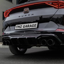 TMZ Garage Cupra Formentor 2020-2024 Piano Black Arka Difüzör + Yan Flap Seti | Parlak Siyah Difüzör (Flaplı)