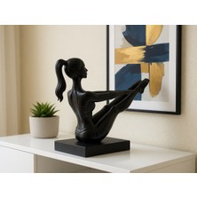 Alpin Organik Plates  Kadın Heykeli - Boat Pose | 18X6X14 cm Siyah