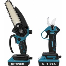 Optivex Ağaç Dal Budama Makası 2li Set 24 V Şarjlı Elektrikli Makas Kesme Şekli