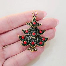 Merve Takı Yeni Yıl Renkli Taşlı Ağaç Broş