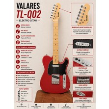 Valares TL-Q02 Elektro Gitar Kırmızı Full Set – Profesyonel Sahne Performansı(Telecaster Tarzı Kasa)