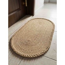 Doğal Jüt Oval Kapı Önü Paspası (40X70 Cm)