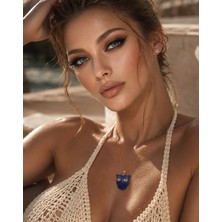 Solare Accessories Lapis Lazuli Doğal Taş Kaplan Figür Kolye – Zihinsel Netlik ve Enerji Doğal Taş Kolye