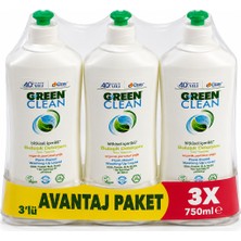 Green Clean Bitkisel Içerikli Bulaşık Deterjanı (Elde Yıkama) Organik Portakal Yağlı 730 ml 3'lü Avantaj Paketi