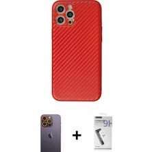 Marsilyan™- iPhone 12 Pro Kılıf Ahenk Işık - Şeffaf Uv Polymer Nano Ekran Koruyucu + Sarı Neon Fosforlu Kamera Lens