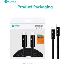 Coteci Iki Ucu Type-C Thunderbolt 5 Kablo (1metre) Hdr 4K 120Hz Çoklu Ekran Destekli Type-C To Type-C Çift Bükümlü Örgülü 240W 80GBPS Hızlı Şarj Data ve Görüntü Kablosu
