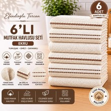 Efendioğlu Türcan PURECOTTON EKRU 30*50 CM  6 LI ULTRA EMİCİ YUMUŞAK DOKULU MUTFAK EL HAVLUSU