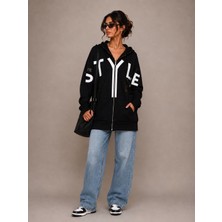Şakayık Kadın Büyük Beden Kapüşonlu Sweartshirt