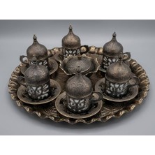 Elmas Sultan Bakır Kahve Fincan Takımı