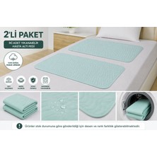 Ata Exclusive Fabrics Abso Ikili (2 Adet) 5 Katlı Hasta Altı Yıkanabilir, Emici ve Koruyucu Ped (75X90 Cm)