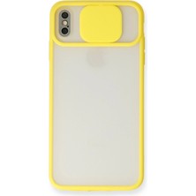 Semeglbl Newface Iphone x Kılıf Palm Buzlu Kamera Sürgülü Silikon - Sarı