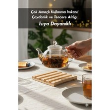 Moola Ahşap Nihale, Ahşap Altlık, Çaydanlık Altlığı, Ahşap Kare Nihale