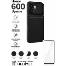 AHK Tekno Honor 600 Rubber Karbon Kılıf / Full Nano Ekran Koruyucu Seti