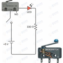 Fano (4ADET) Micro Switch Iğne (Pcb) Bacak Paletli 5A/250VAC Kw4
