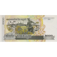 Banknoting Kamboçya 2000 Riel 2007 Çil.