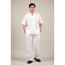Akçaylar Oversize Lyocell Kumaş Yazlık Tiril Tiril Baggy Pantolonlu Gömlekli Takım