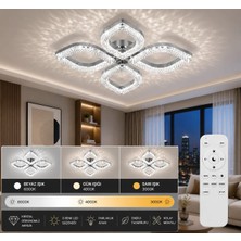 Marsel Lighting Papatya 4lü Avize 3 Renk LED Secenekli Kumandalı SAL0N Oturma Odası Avize
