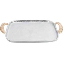 Porland Nora Silver Tepsi Büyük 51X29 cm