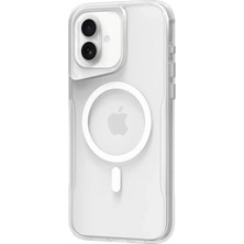Newface Apple iPhone 16 Plus Kılıf Pc Poso Magsafe Kapak - Şeffaf
