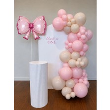 Meri Parti Pembe Fiyonk Balon Seti Baby Shower 1 Yaş Doğum Günü Kız Çocuk Doğum Günü Balon Fiyonk