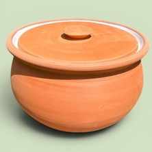 AdenArtpottery Sırlı Toprak Yoğurt Mayalama Tenceresi-Güveci 2,5 Lt Küçük Boy