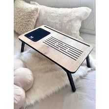 Die Grup Katlanır Laptop Sehpası, Telefon ve Tablet Bölmeli, Ergonomik Tasarım