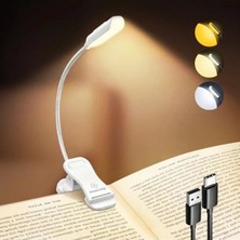 Die Grup Söğüt Yatakta Kitaplar Için Okuma Işıkları, 10LED Parlak Kitap Işığı, 3 Renk ve 3 Parlaklık, Şarj Edilebilir Kitap Işığı 80 Saat Sürer, Okuma Işığında Hafif Klips (Beyaz)          [enerji Sınıfı A]