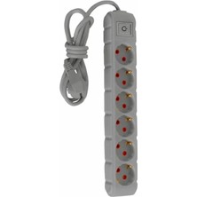 Die Grup 6'lı Kablolu Anahtarlı Grup Priz, 5 Metre Uzatma Kablosu, 16A 250V