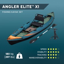 Bestway Hydro-Force 65197 Angler Elite X1 Balıkçı Kanosu Seti 3.80M x 99CM