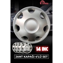 Yonga Oto Aksesuar Opel Corsa 14 Inç Jant Kapağı 4'lü Set Gümüş + 4 Amblem + 8 Cırt Kelepçe