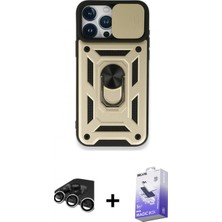 Marsilyan™- iPhone 15 Pro Max Kılıf Ahenk Klasik - Siyah Bilvis 5in1 5d Magic Hayalet Cam Ekran Koruyucu + Gümüş Raze Metal Kamera Lens