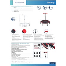Bestway 59124 Aerobounce Egzersiz ve Fitness Trambolini 102CM x 135CM - Kırmızı