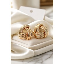 Lykos Çelik Gold Renk Sarmal Model Kadın Küpe