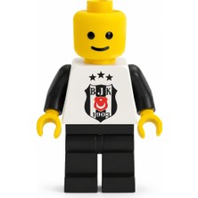 Tuğx Design Kişiye Özel Beşiktaş Taraftar Tuğla Adam Figür 16-17 cm – Isim Baskılı Dekoratif Biblo Brick