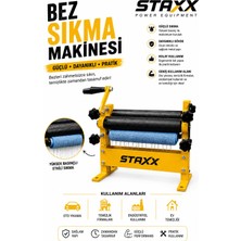 Staxx Power Güçlü Baskılı Bez Sıkma Makinesi Dayanıklı Sanayi Tipi Sistem Metal Gövdeli-Merdaneli Bez Sıkma