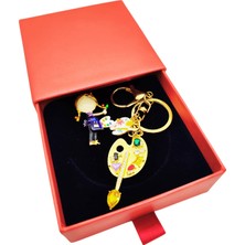 BB Bi Butik Shop Ressam Temalı Premium Kutu Hediyelik Set - Sanatçı Broş ve Anahtarlık