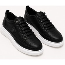 Yalçın Erkek Siyah Tokalı Sneaker Lastikli Günlük Spor Ayakkabı